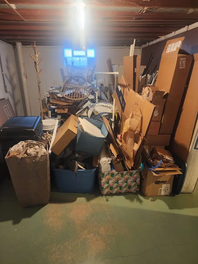 Roll-off dumpster container at job site for 4 Yard Dumpster Rental in Campton Hills